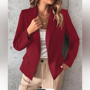 Shein red blazer size large